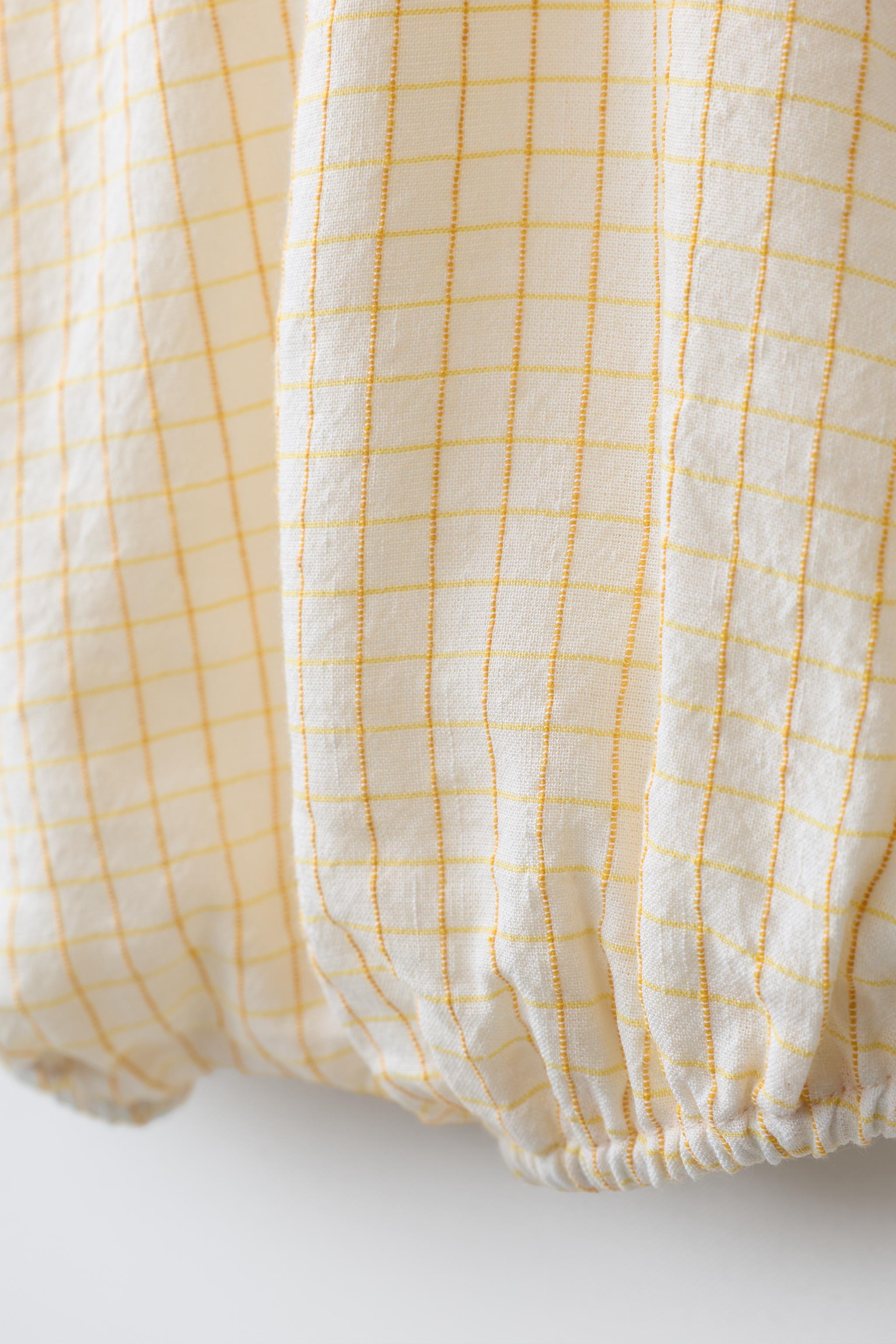 PLAID LINEN BLEND ROMPER